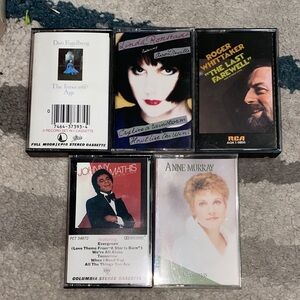 5 Various Artists Cassettes-Dan Fogelberg, Linda Ronstadt, Johnny Mathis, Others